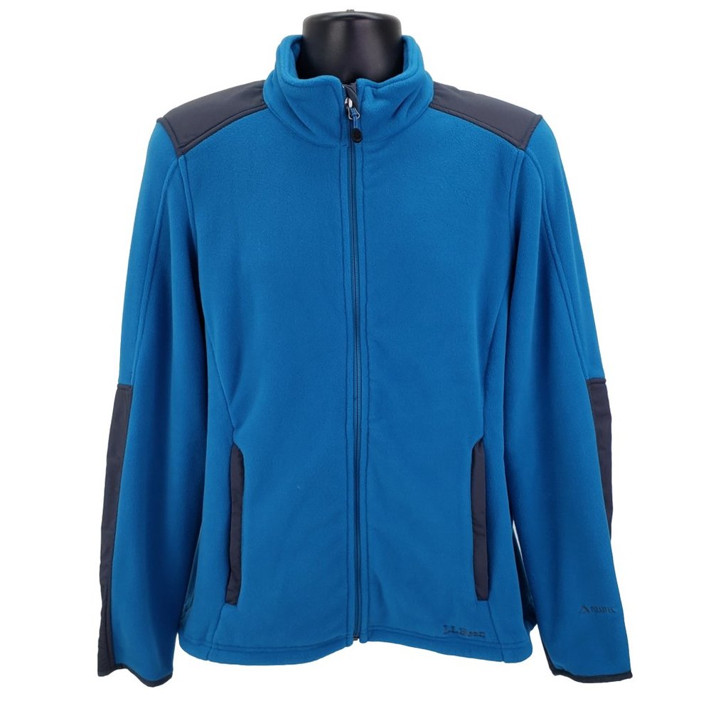LL Bean Women's Polartec Fleece Jacket Long Sleeve Full Zip‎ Size Large L Blue